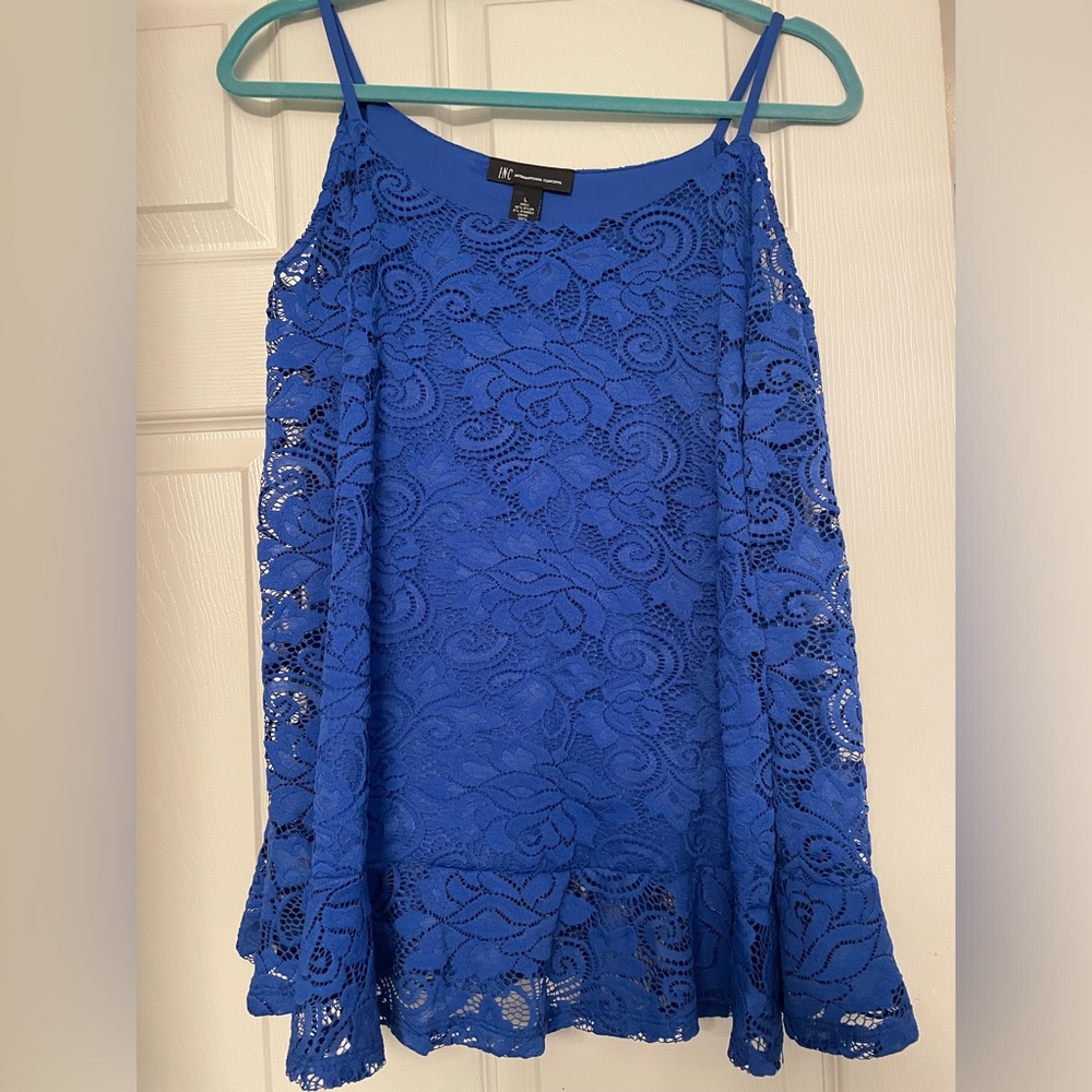 INC a lace cold shoulder top